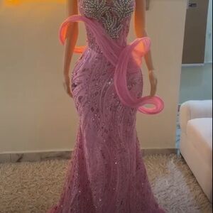 Elegant Pink Evening Gown